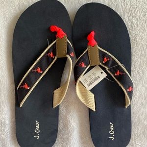 NWT J. Crew Navy Flamingo Sandals Size 10
